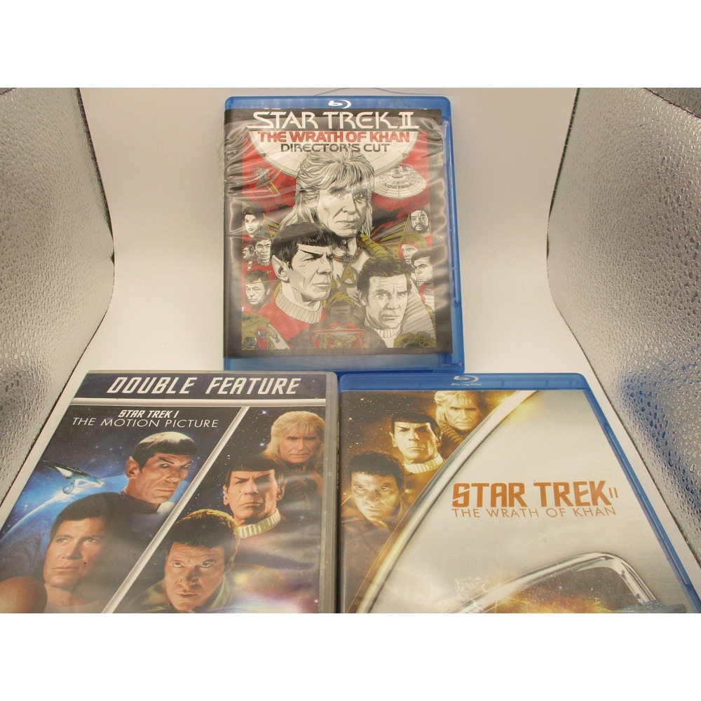 Star Trek II Wrath of Khan Blu-ray‎ Directors Cut & DVD Double Feature Lot 3pk
